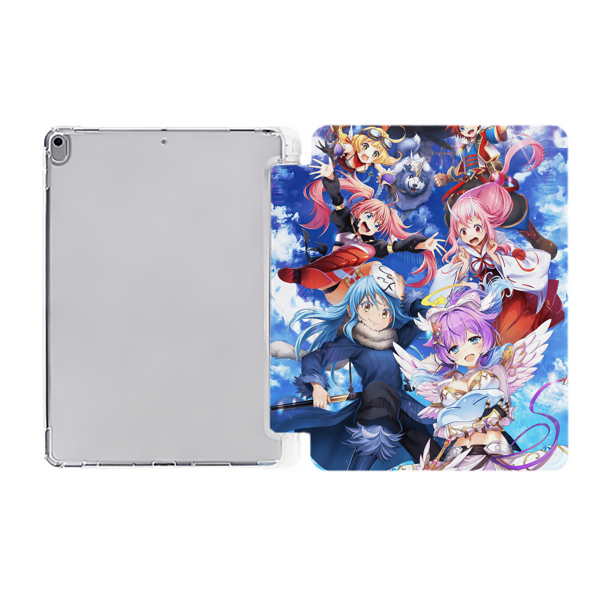 （画像用） 転スラ Regarding Reincarnated to Slime IPad ケース ペン収納付き 三つ折りスタンド PUレザー×シリコン 対応機種9.5/10.5/10.9インチ